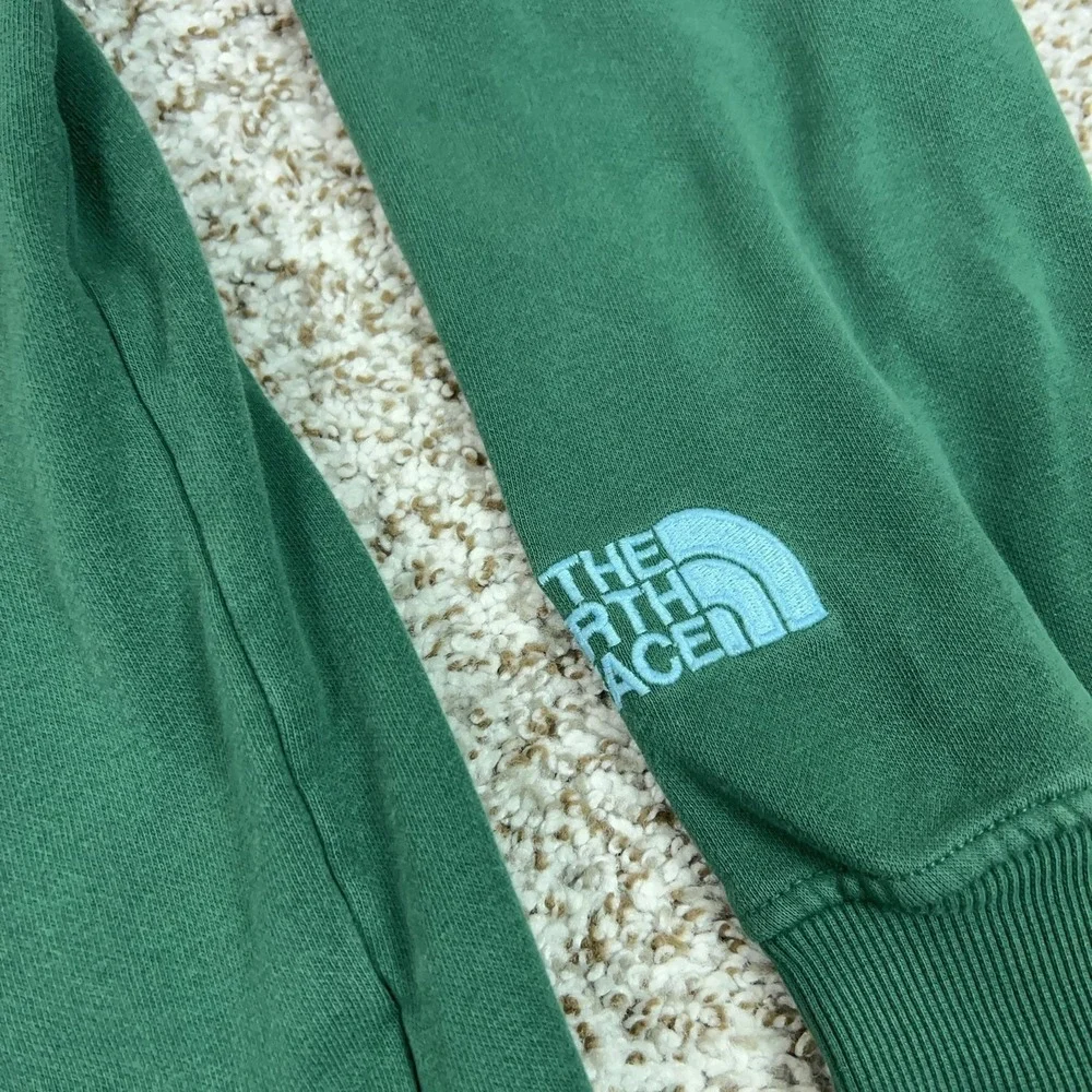 The North Face Hoodie Mens Large Green Pullover Fleece Graphic Outdoor Hiking